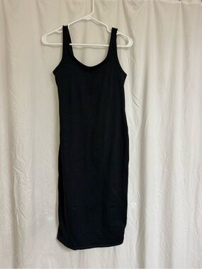 Like New Charcoal Gray Tank Midi Dress. Small. Built in bra. Stretch cotton